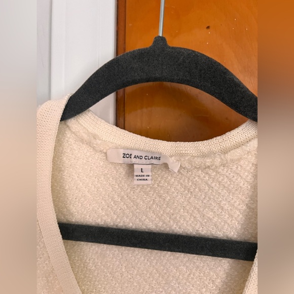 [Zoe and Claire] Button Front Sweater Dress - Picture 4 of 6